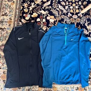 Nike Black and Blue Athletic Jackets